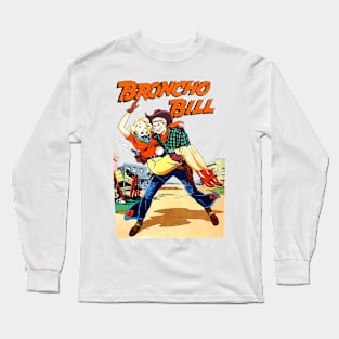 Love Cowboys Cowgirl Western Broncho Bill Vintage Comic Book Long Sleeve T-Shirt